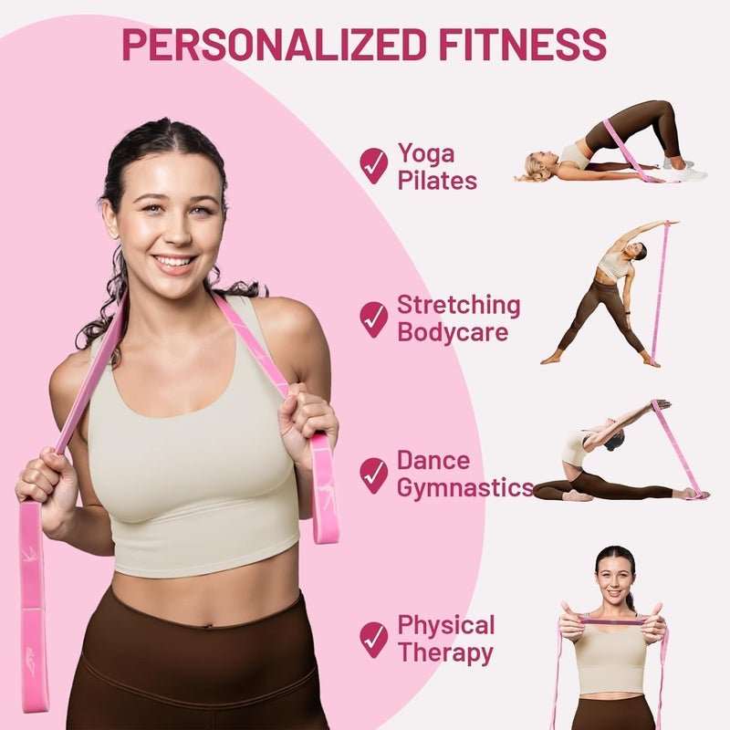 Slim Panda Stretch Strap, Dance Stretch Bands Flexibility, Elastic Yoga Stretching Strap with 9 Loops for Physical Therapy, Pilates, Yoga, Ballet, Gymnastics Stretching Bands for Exercise - Image 3